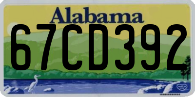 AL license plate 67CD392