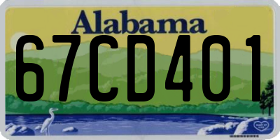 AL license plate 67CD401