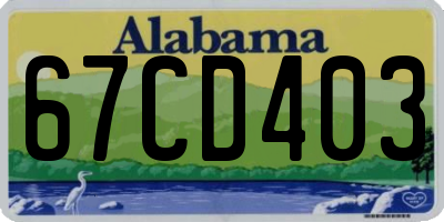 AL license plate 67CD403