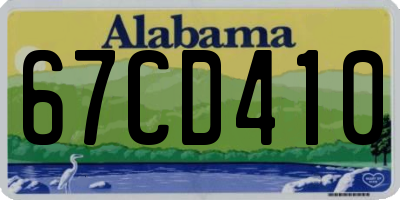 AL license plate 67CD410
