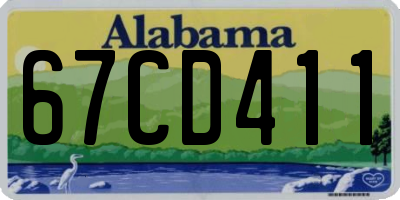 AL license plate 67CD411