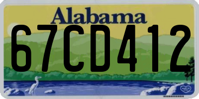 AL license plate 67CD412