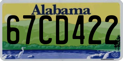AL license plate 67CD422