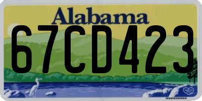 AL license plate 67CD423
