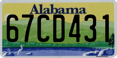 AL license plate 67CD431