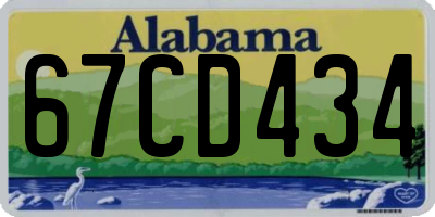 AL license plate 67CD434