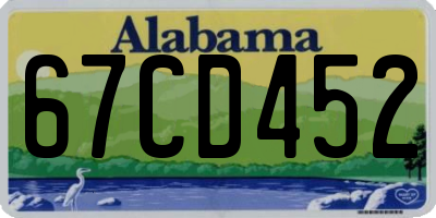 AL license plate 67CD452