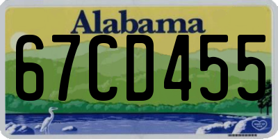 AL license plate 67CD455