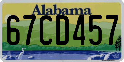 AL license plate 67CD457