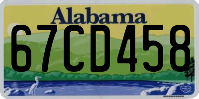 AL license plate 67CD458