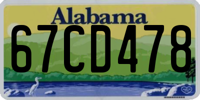 AL license plate 67CD478