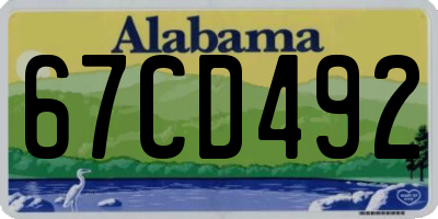 AL license plate 67CD492