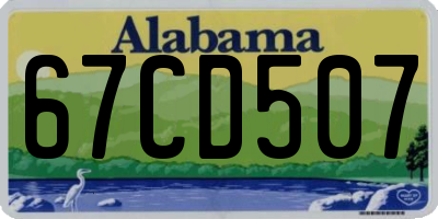 AL license plate 67CD507