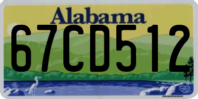 AL license plate 67CD512