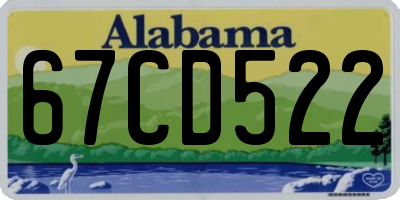 AL license plate 67CD522