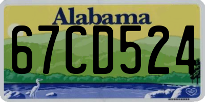 AL license plate 67CD524