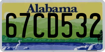 AL license plate 67CD532