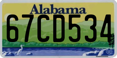 AL license plate 67CD534