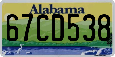 AL license plate 67CD538