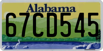 AL license plate 67CD545
