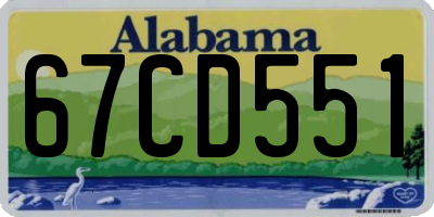 AL license plate 67CD551
