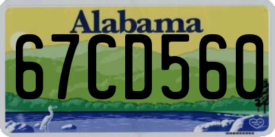 AL license plate 67CD560