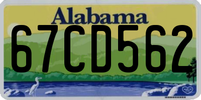 AL license plate 67CD562