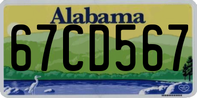 AL license plate 67CD567