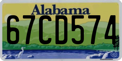 AL license plate 67CD574