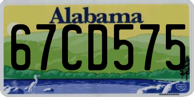 AL license plate 67CD575