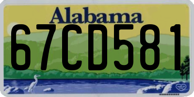 AL license plate 67CD581