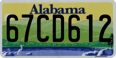 AL license plate 67CD612