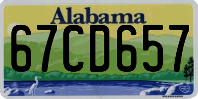 AL license plate 67CD657