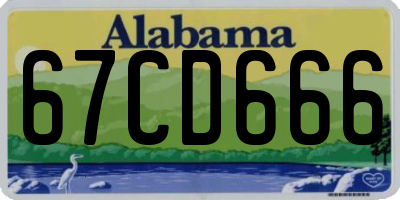 AL license plate 67CD666