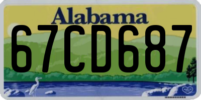 AL license plate 67CD687