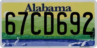 AL license plate 67CD692