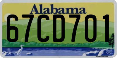 AL license plate 67CD701