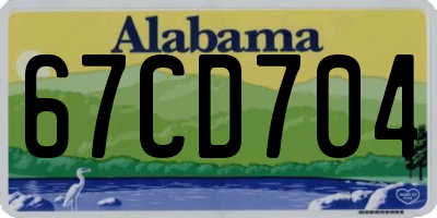 AL license plate 67CD704