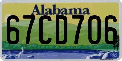 AL license plate 67CD706