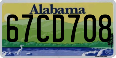AL license plate 67CD708