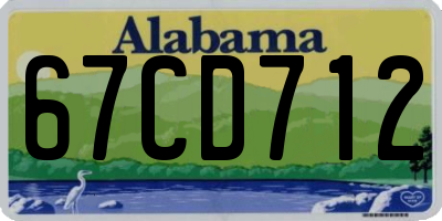 AL license plate 67CD712