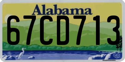AL license plate 67CD713