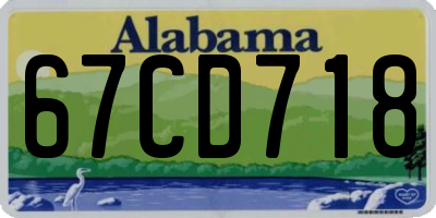 AL license plate 67CD718