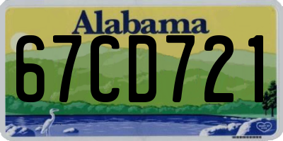 AL license plate 67CD721