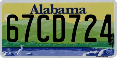 AL license plate 67CD724