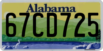 AL license plate 67CD725
