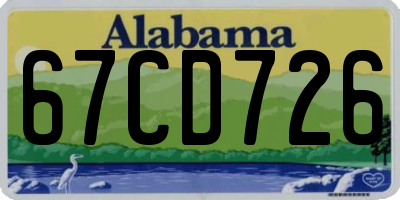AL license plate 67CD726