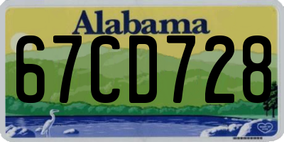 AL license plate 67CD728