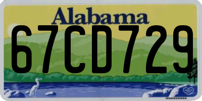 AL license plate 67CD729