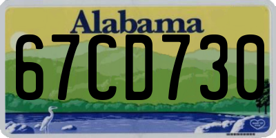 AL license plate 67CD730